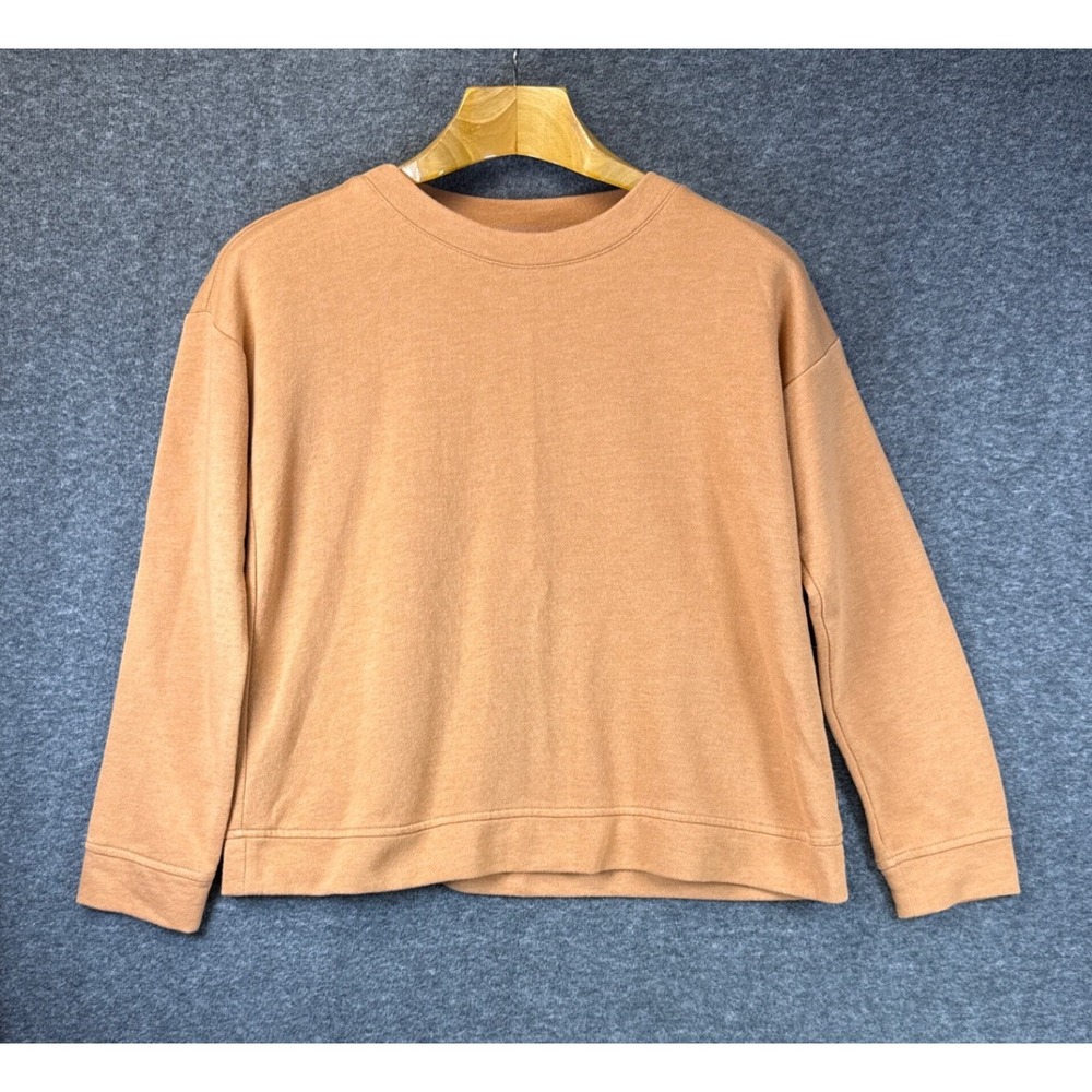 J. Jill Sweatshirt Womens XS Camel French Terry Dropped Shoulder Crew Simple Top